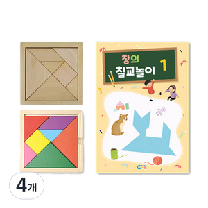 가베가족 칼라칠교 + 원목칠교 + 칠교놀이 1단계 교재 KS1413, 혼합 색상, 1인용, 4개