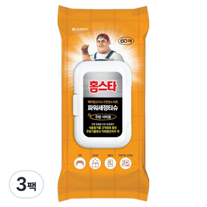 홈스타 주방식탁용 파워세정티슈 475g 60p, 3팩