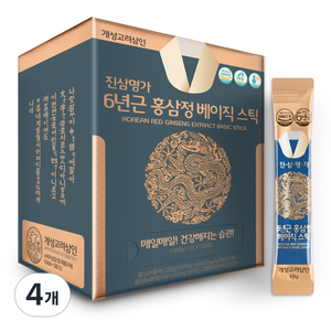 개성고려삼인 진삼명가 6년근 홍삼정 베이직 스틱, 1kg, 4개