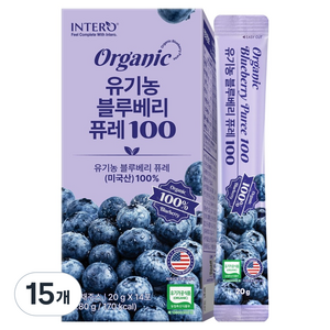 인테로 유기농 블루베리 퓨레 100 스틱, 20g, 210개