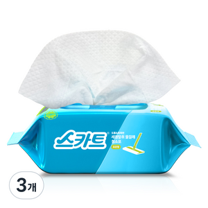 스카트 도톰 촉촉한 세정탈취 물걸레 청소포 베르가못향 25p, 3개