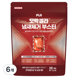 피지 모락셀라 섬유유연제 필요없는 실내건조 냄새제거 부스터 샌달우드향 캡슐세제, 26개입, 6개