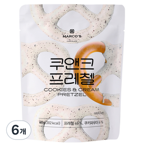 마르코스 초콜릿 쿠앤크 프레첼, 6개, 60g