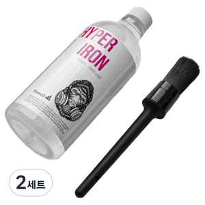 GawuD 자동차 휠 타이어 세정제 대용량 + 철분제거 휠브러쉬, 1L, 2세트