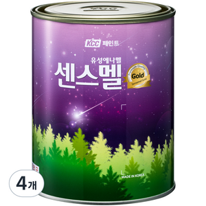 KCC페인트 센스멜 골드 에나멜페인트 유광, 적색, 1L, 4개