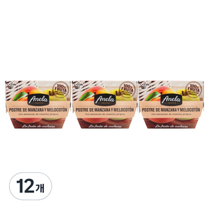 아넬라 적응 과일 퓨레 디저트 2p, 혼합맛(사과/복숭아), 200g, 12개