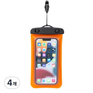 보나비 휴대폰 방수팩, 오렌지, 4개
