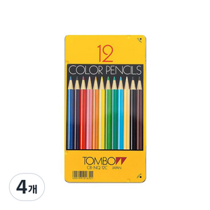 톰보 전문가용색연필, 12색, 4개