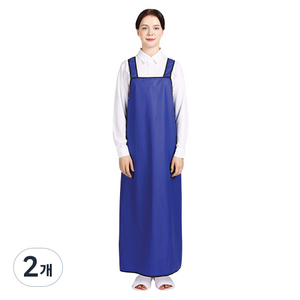 웰프런 우레탄 방수앞치마 검정파이핑 대, 무광네이비, 2개