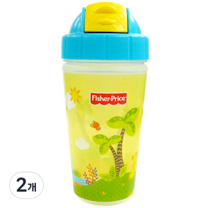 피셔프라이스 보온보냉 빨대물병, 혼합 색상, 2개, 285ml