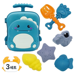토이토 오리 캐리어 모래놀이 여행가방 샌드토이 장난감 세트, 혼합색상, 710g, 3세트
