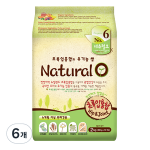 네츄럴오 강아지 기능성 사료, 뼈/관절강화, 2kg, 6개