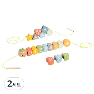 투키토이 파스텔 숫자 애벌레 실꿰기 세트, 2세트