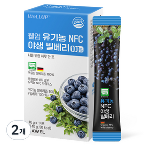 웰업 유기농 NFC 야생 빌베리, 140g, 2개