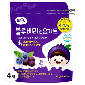 퓨어잇 블루베리엔요거트, 16g, 4개
