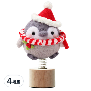 아트세상 양모 펠트 차랑용 펭귄 DIY 만들기 세트 산타 펭귄, 혼합색상, 4세트