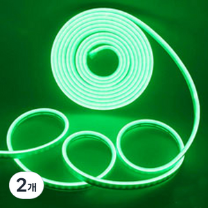 LED 네온 아트 플렉스 줄조명 8mm x 5m 12V, 그린, 2개