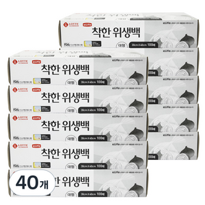 롯데이라이프 착한 위생백 대형 30 x 40 cm, 대(L), 100개입, 40개