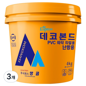 쌍곰 데코본드 난방용 4kg, 3개