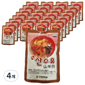 청솔식품 산수유 즙, 3.6L, 4개