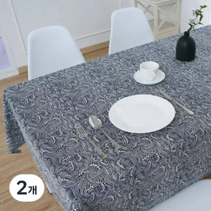 비케이 코튼 테이블보 북유럽 정원 느낌, 23, 120 x 180 cm, 2개