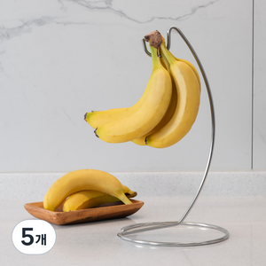 엠에스리빙 국산 스텐 바나나 걸이, 실버, 5개