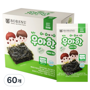 서울대밥스누 우아한 유기농 조미김, 김, 2g, 60개