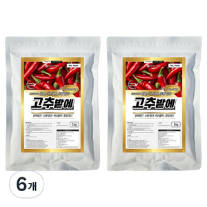 가든필리아 고추밭에 토양개량 밑비료 고추균형성장 웃거름 비료, 1kg, 6개
