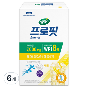 셀렉스 프로핏 아미노산 7000mg 러너 스틱 레몬 10일분, 150g, 6개