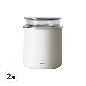 무디타 리본제이 스텐 이중 잠금 진공 원두 보관용기 700ml, 화이트샌드, 2개