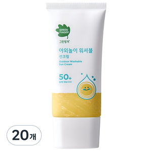 그린핑거 야외놀이 워셔블 선크림 SPF50+ PA++++, 80ml, 20개