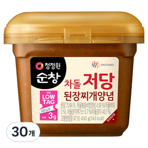청정원순창 차돌 저당 된장찌개양념, 450g, 30개