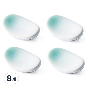 달콤밍 도자기 세라믹 수저 받침 홀더, 화이트 그린, 8개