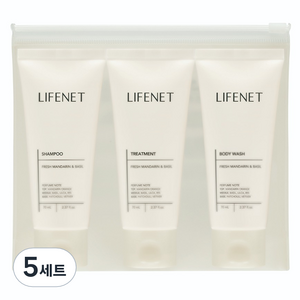 라이프넷 헤어바디 3종 트래블 키트 + 미니 파우치 세트, 5세트