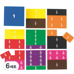 EDX 사각 분수 프린트 불투명 학습 타일 51종 세트, 6세트