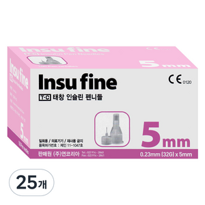 태창 인슈파인 인슐린 펜니들 5mm 32g, 25개, 100개입