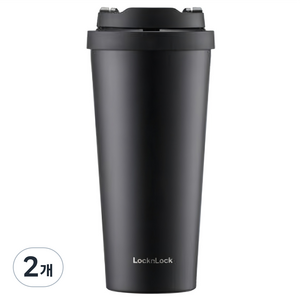 락앤락 데일리 원터치 클립 텀블러, 블랙, 550ml, 2개