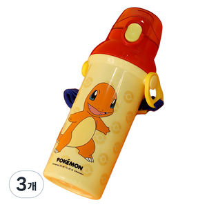 릴팡 포켓몬스터 앵커 원터치 어깨끈 물통, 파이리, 480ml, 3개