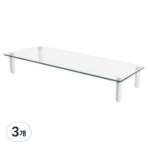 엔산마운트 강화유리 모니터 받침대 MR-061, Transparent + Matte White, 3개