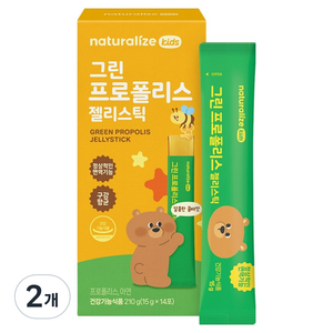 네추럴라이즈 키즈 그린 프로폴리스 젤리스틱 14p, 2개, 14회분