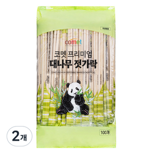 코멧 프리미엄 대나무 젓가락, 2개, 100개입