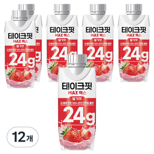 테이크핏 맥스 내 몸에 핏한 단백질 플랜 딸기맛, 12개, 250ml