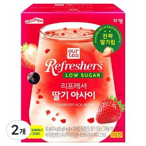 아워티 리프레셔 딸기 아사이 로우슈가 과일차, 5g, 2개, 10개입