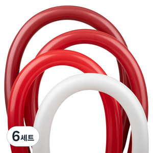 셈퍼텍스 요술풍선 260s 40입, 화이트+레드+임페리얼레드+멀롯, 6세트