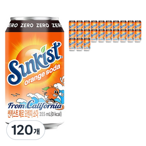 광동제약 썬키스트 제로 오렌지 소다, 355ml, 120개