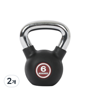 멜킨스포츠 아이언 케틀벨, 블랙 + 실버, 6kg, 2개