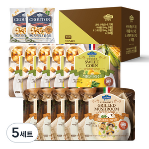 폰타나 그릴드 머쉬룸 크림 수프 5p + 스위트콘 크림 수프 5p + 크루통 갈릭 & 파슬리 2p 세트, 5세트, 180g
