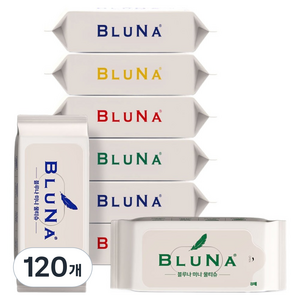 블루나 더퍼스트 미니 물티슈 랜덤발송, 50g, 8매, 120개