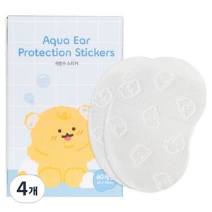 아가드 유아용 귀방수 스티커 60p, 투명, 4개