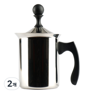 카페드아모르 이중망 우유거품기 400ml, 2개